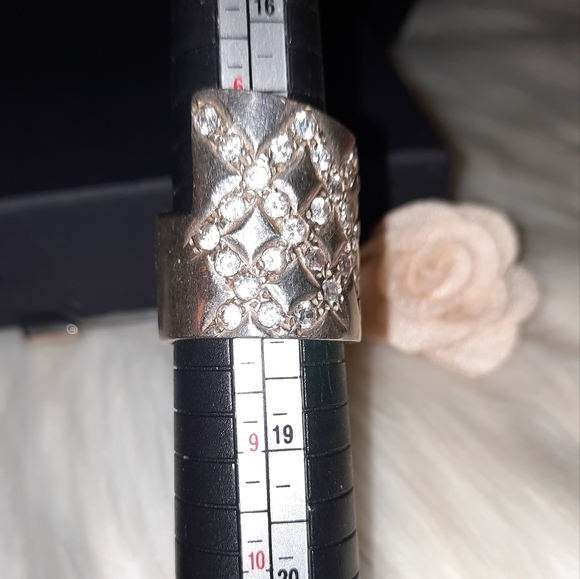 Solid 925 ring cz bypass cigar band ring stamped 925 sterling silver - Picture 5 of 14